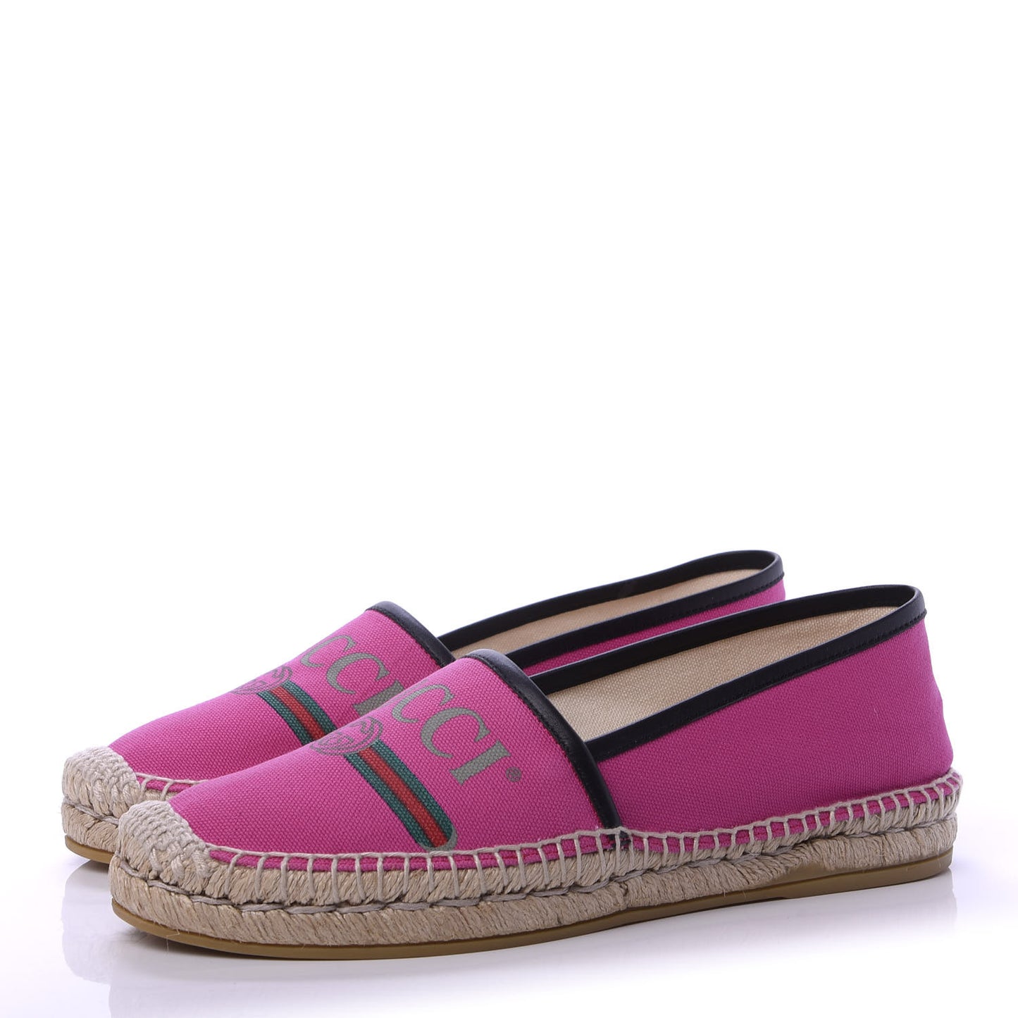 Canvas Logo Espadrilles 38 Cyclamen Rose Black