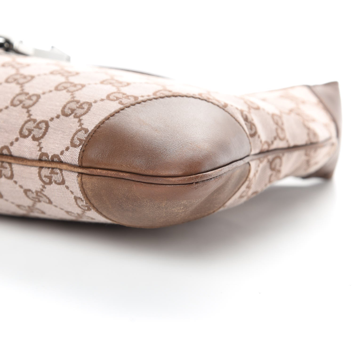 Gucci Monogram Lobster Clasp Jackie O Hobo Brown 10 of 16
