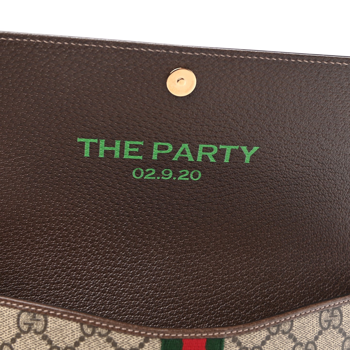 GG Supreme Monogram Web Ophidia Clutch Beige New Acero