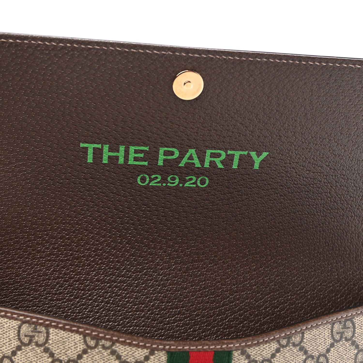 Gucci GG Supreme Monogram Web Ophidia Clutch Beige New Acero 6 of 9