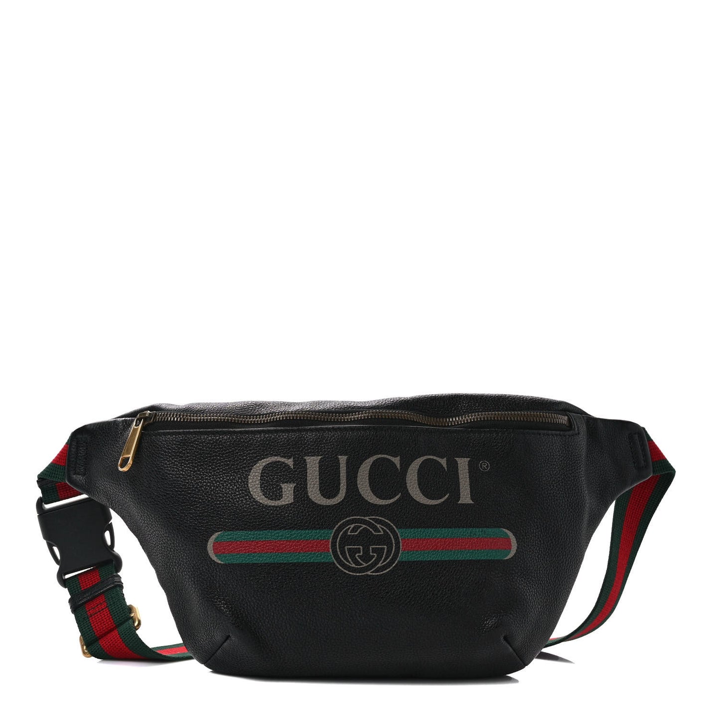 Grained Calfskin Logo Belt Bag Black