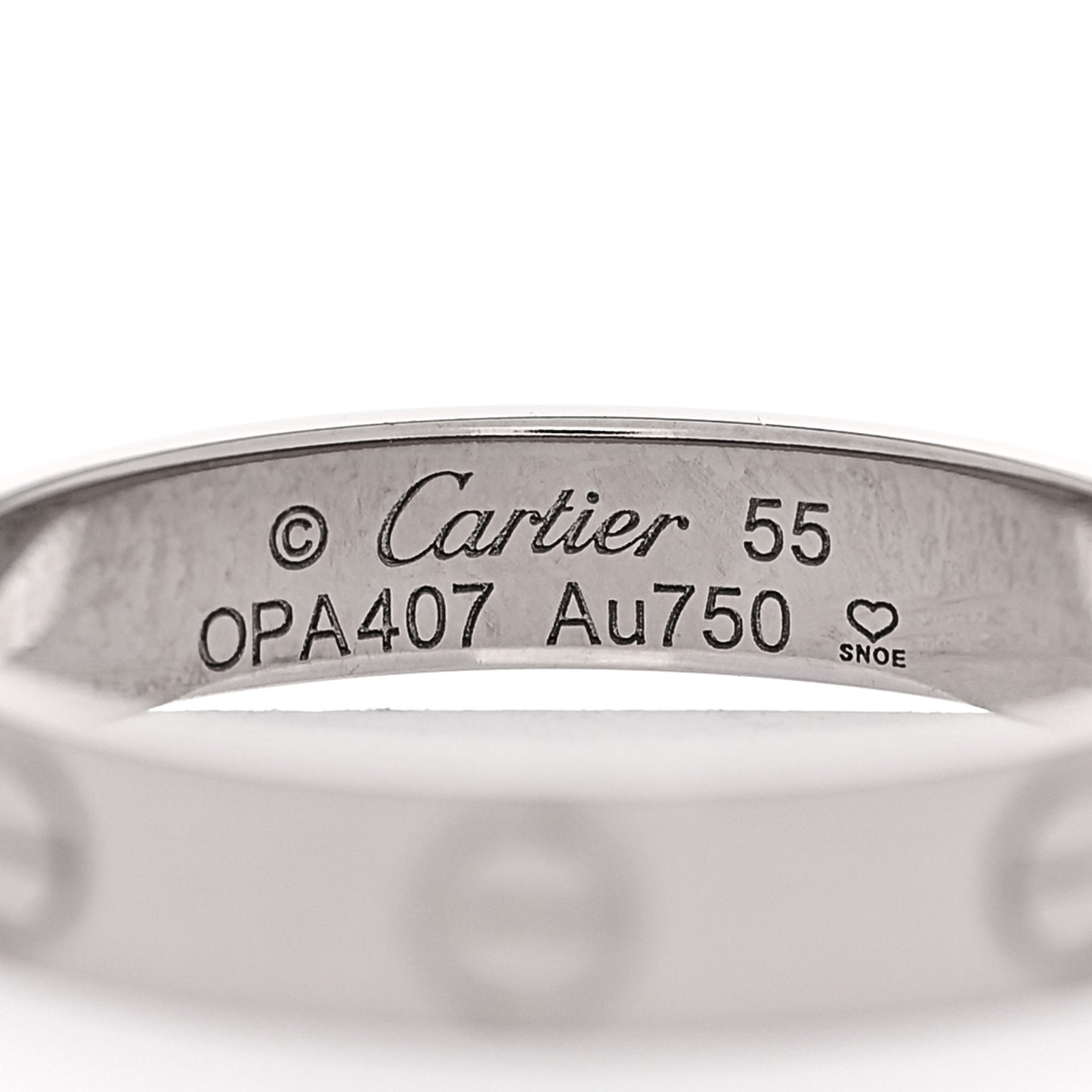 18K White Gold 3.5mm LOVE Wedding Band Ring 55 7.25