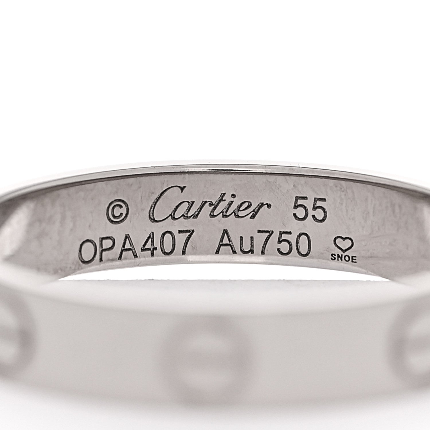 Cartier 18K White Gold 3.5mm LOVE Wedding Band Ring 55 7.25 4 of 5