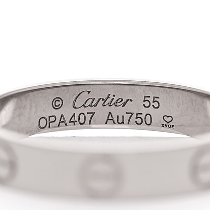 Cartier 18K White Gold 3.5mm LOVE Wedding Band Ring 55 7.25 4 of 5