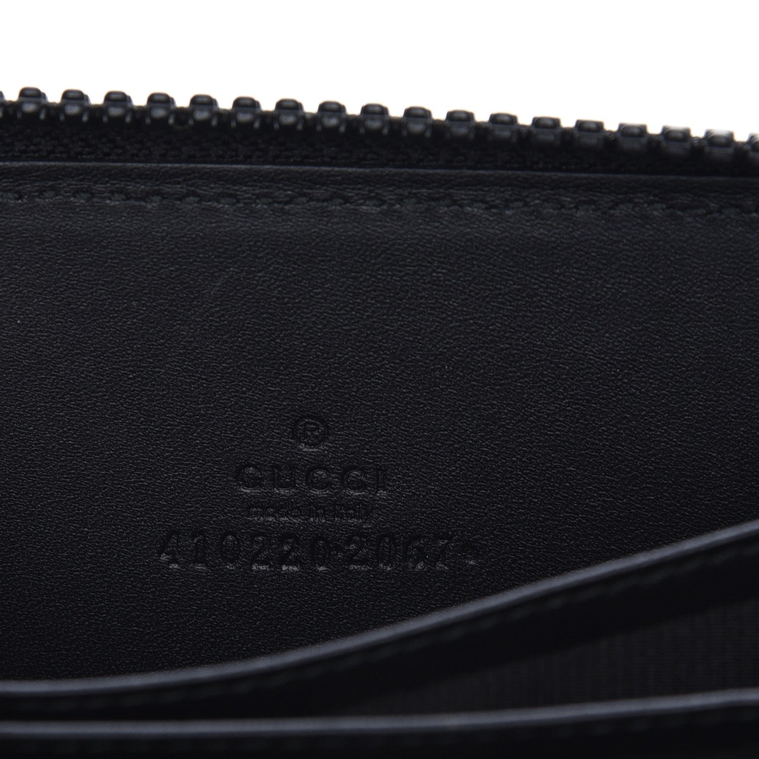 Gucci GG Supreme Monogram Blooms Zip Around Card Case Wallet Beige New Military Black 6 of 7