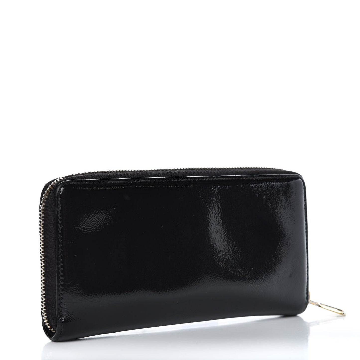 Patent Y Mail Zip Around Wallet Black