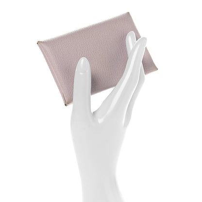 Hermes Epsom Calvi Duo Card Case Mauve Pale 2 of 8