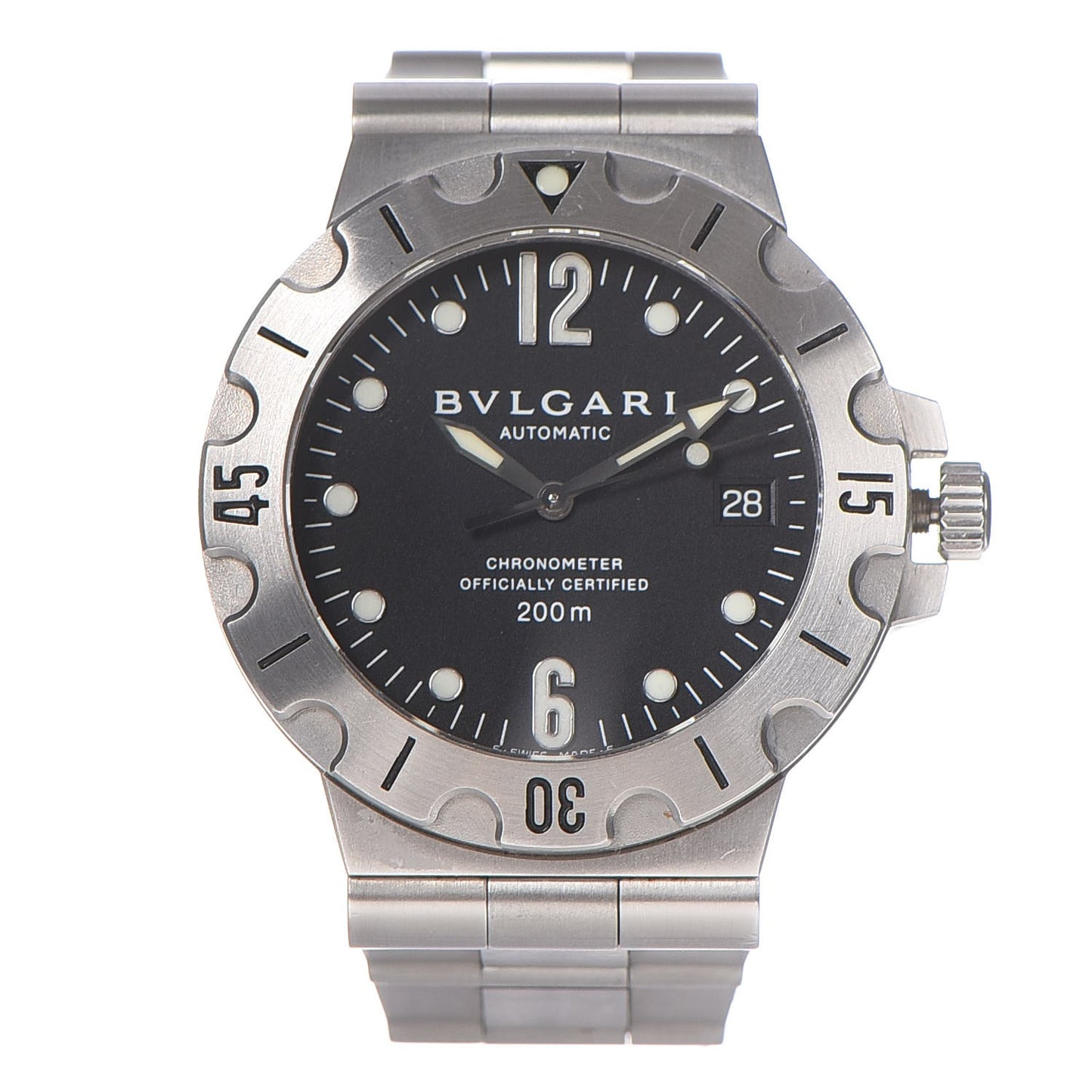 Stainless Steel 38mm Diagono Scuba Automatic Watch Black