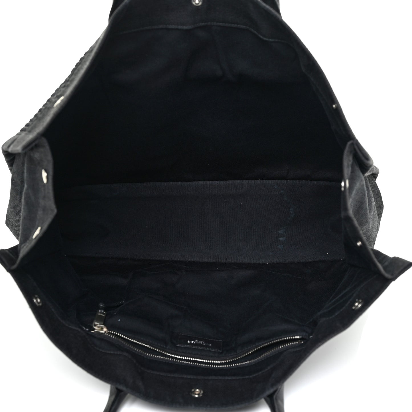 Raffia Linen Calfskin Rive Gauche Tote Black