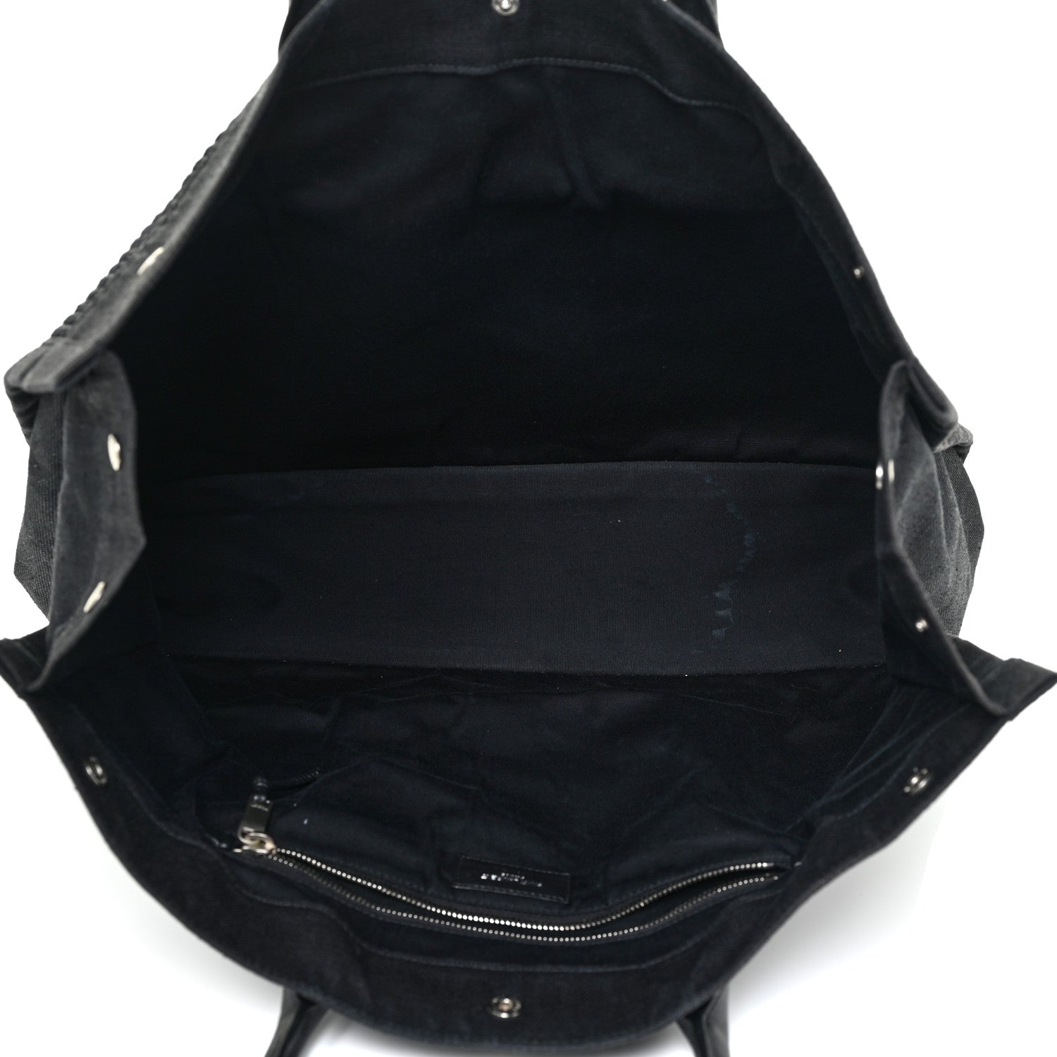 Saint Laurent Raffia Linen Calfskin Rive Gauche Tote Black 5 of 18