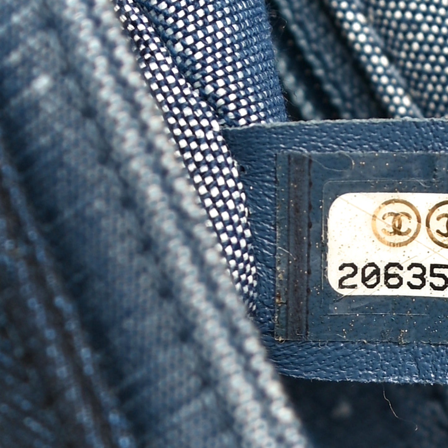 Denim Quilted Small Medallion Flap Blue