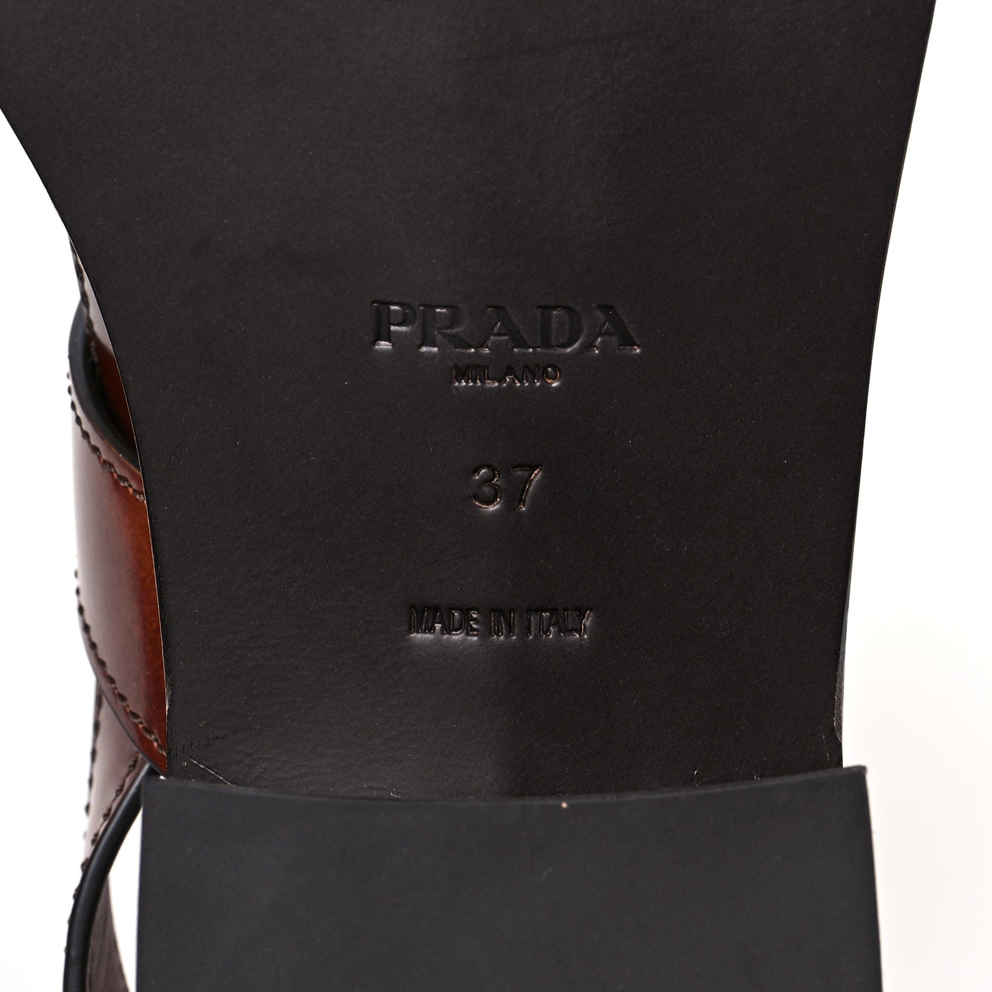 Calfskin Buckle Sandals 37 Brown