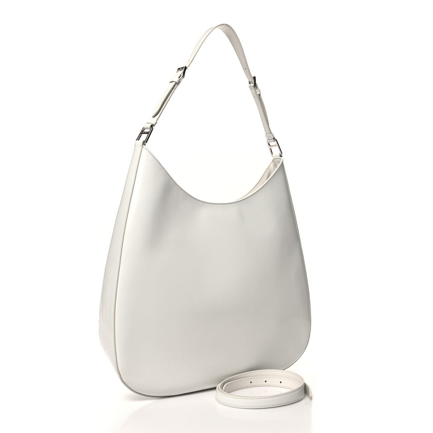 Spazzolato Maxi Cleo Adjustable Strap Shoulder Bag White