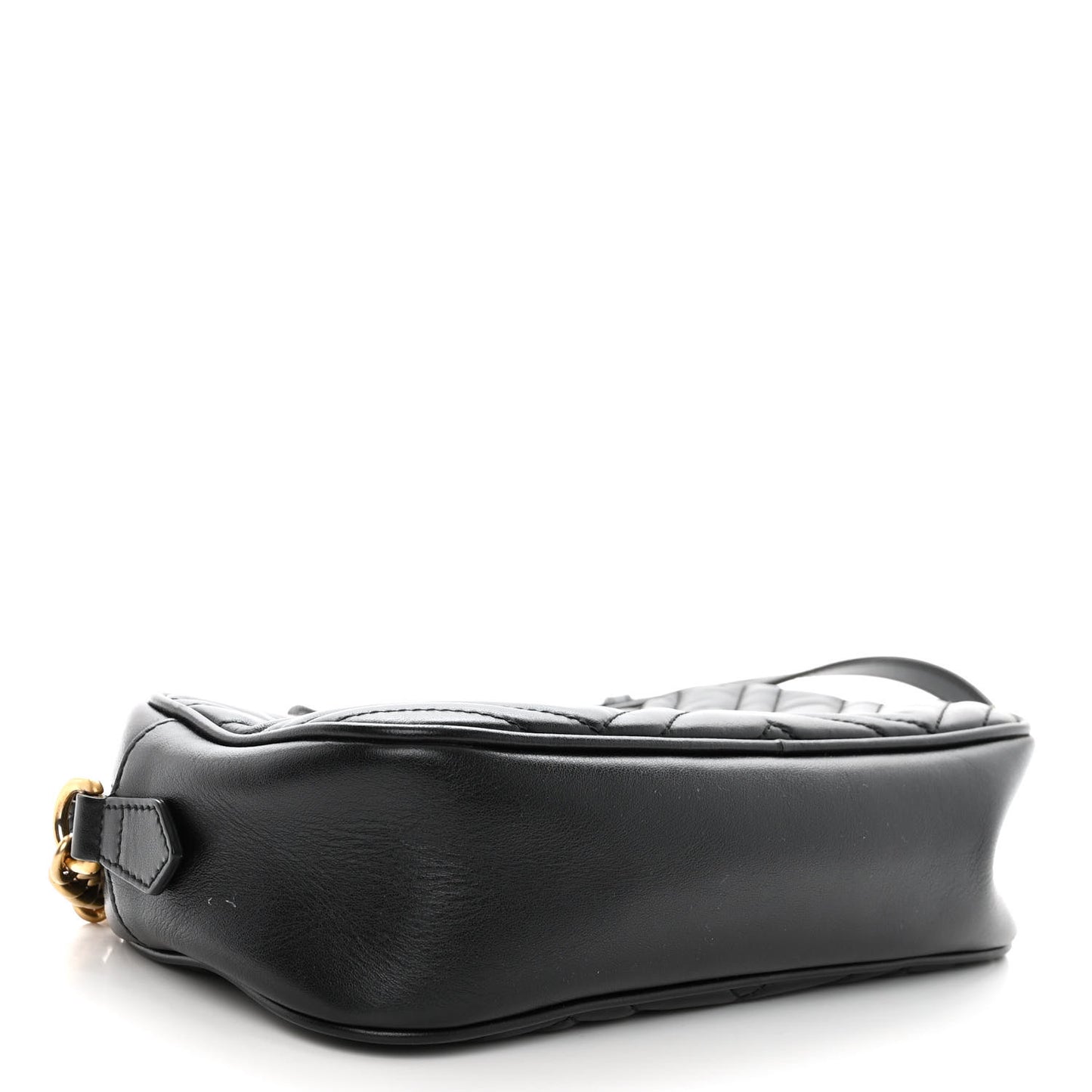Calfskin Matelasse Small GG Marmont Chain Shoulder Bag Black