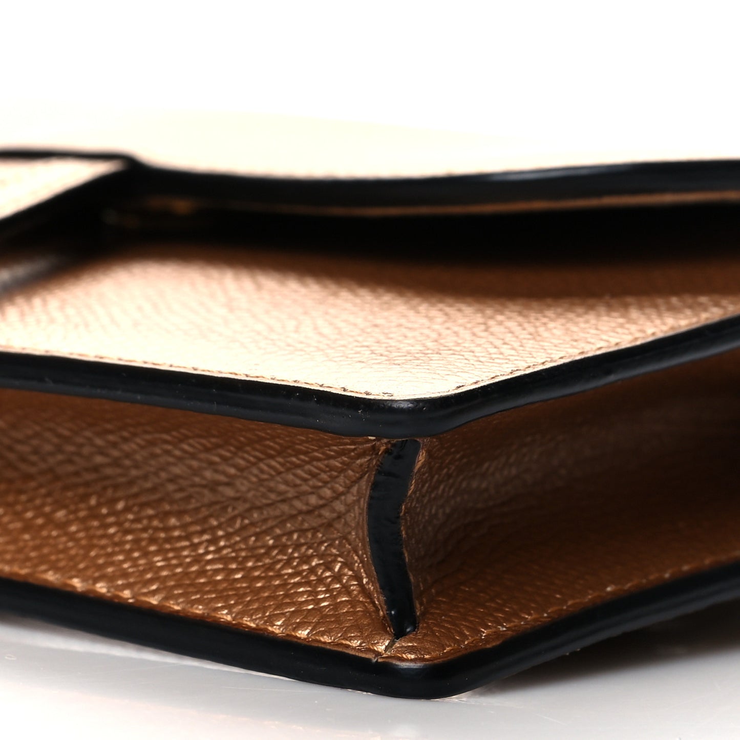 Metallic Grained Calfskin Saddle Belt Bag Gold