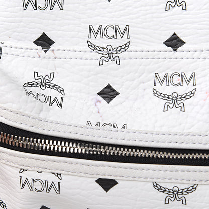 MCM Visetos Medium Stark Backpack White Red 18 of 21