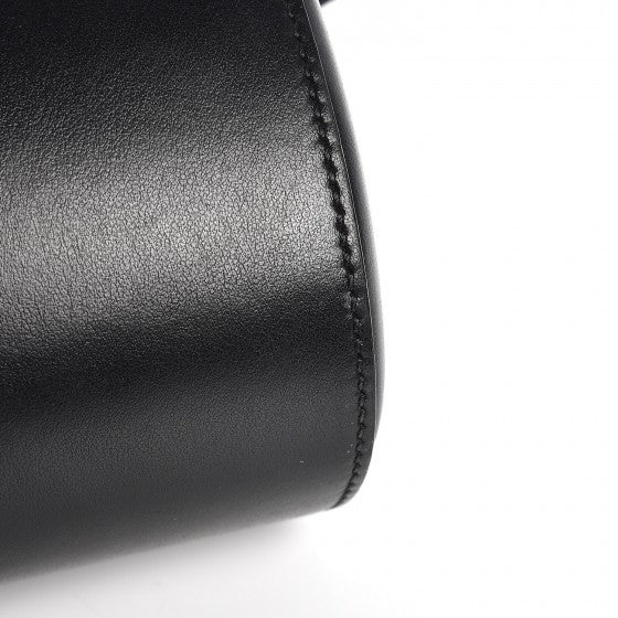 Calfskin Mini Pandora Box Logo Strap Crossbody Bag Black
