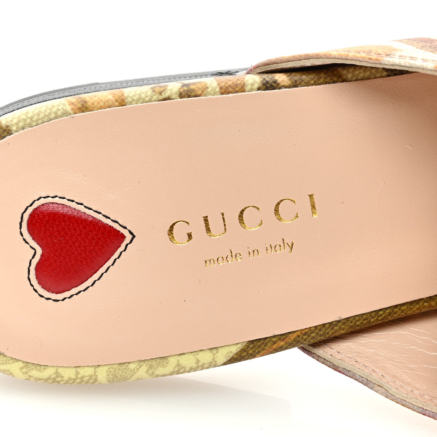 GG Supreme Monogram Malaga Kid Water Flora Womens Princetown Slippers 38.5 Beige White Multicolor Mystic White