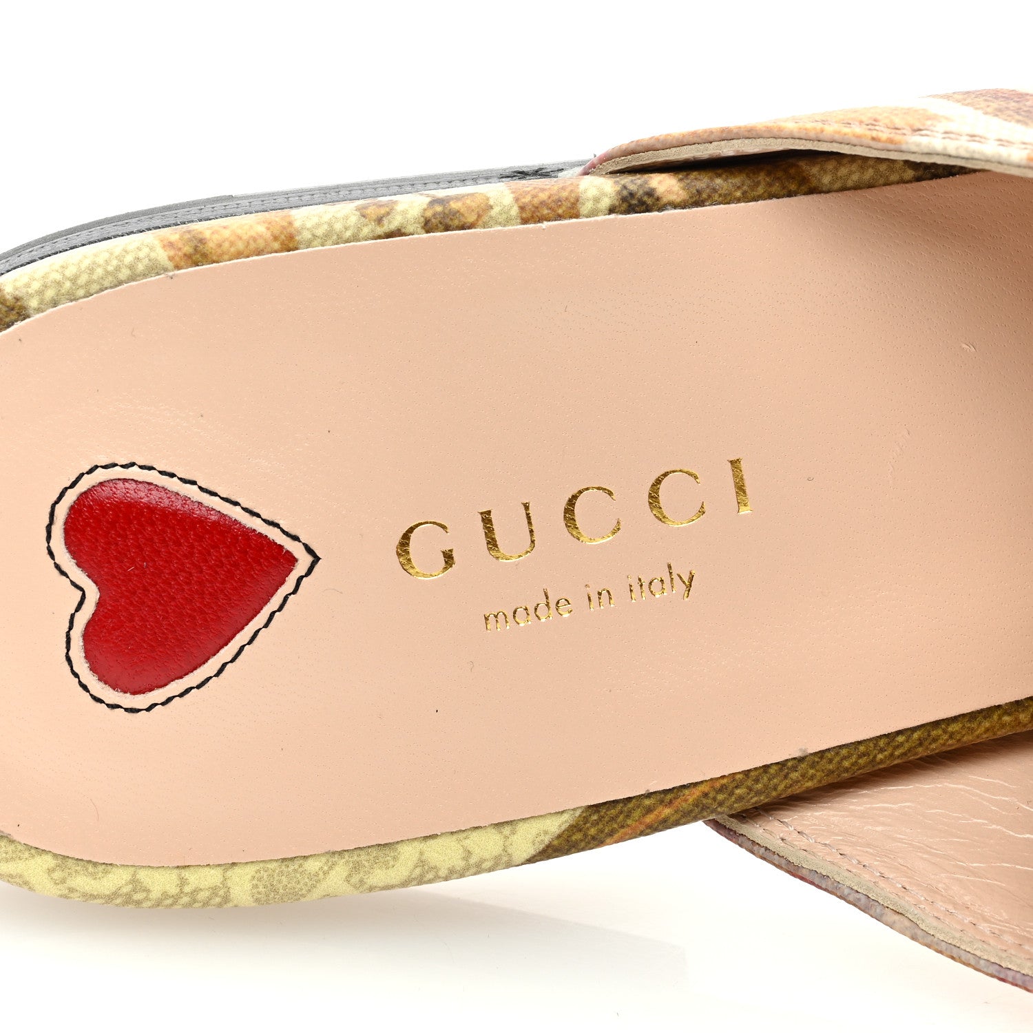 Gucci GG Supreme Monogram Malaga Kid Water Flora Womens Princetown Slippers 38.5 Beige White Multicolor Mystic White 7 of 9