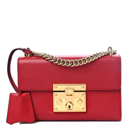 Gucci Calfskin Small Padlock Shoulder Bag Hibiscus Red 1 of 15