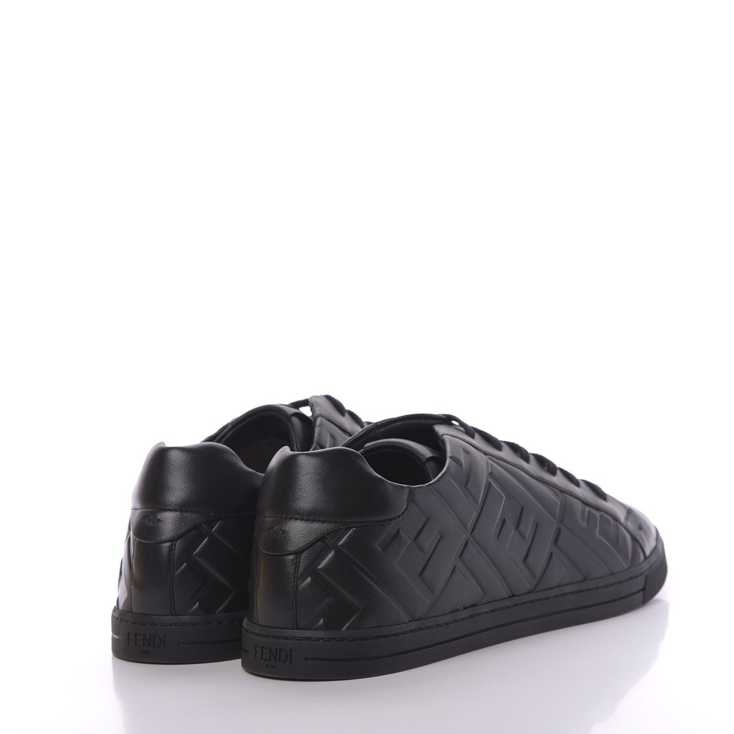 Fendi Nappa Macro FF Embossed Mens Low-Top Sneakers 9 Black 4 of 9