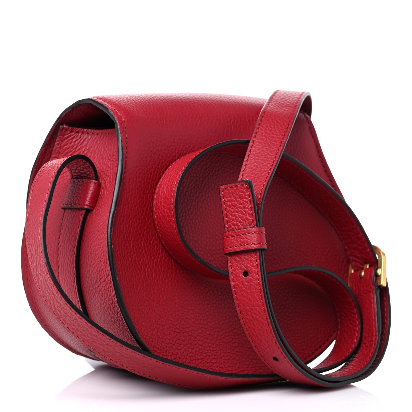 Calfskin Mini Marcie Round Crossbody Bag Red