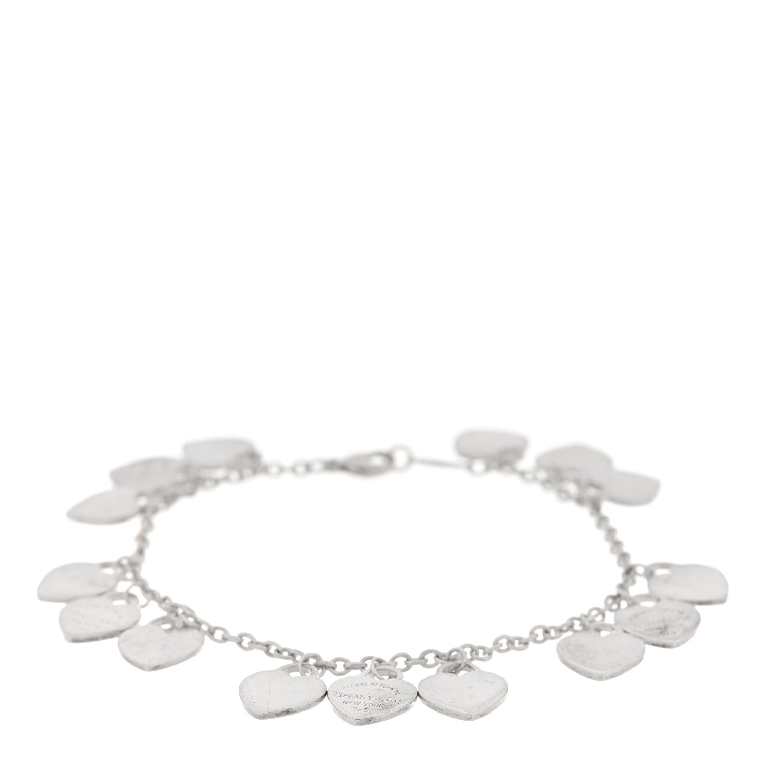 Tiffany Sterling Silver Mini Return to Tiffany Multi Heart Charm Bracelet 1 of 3