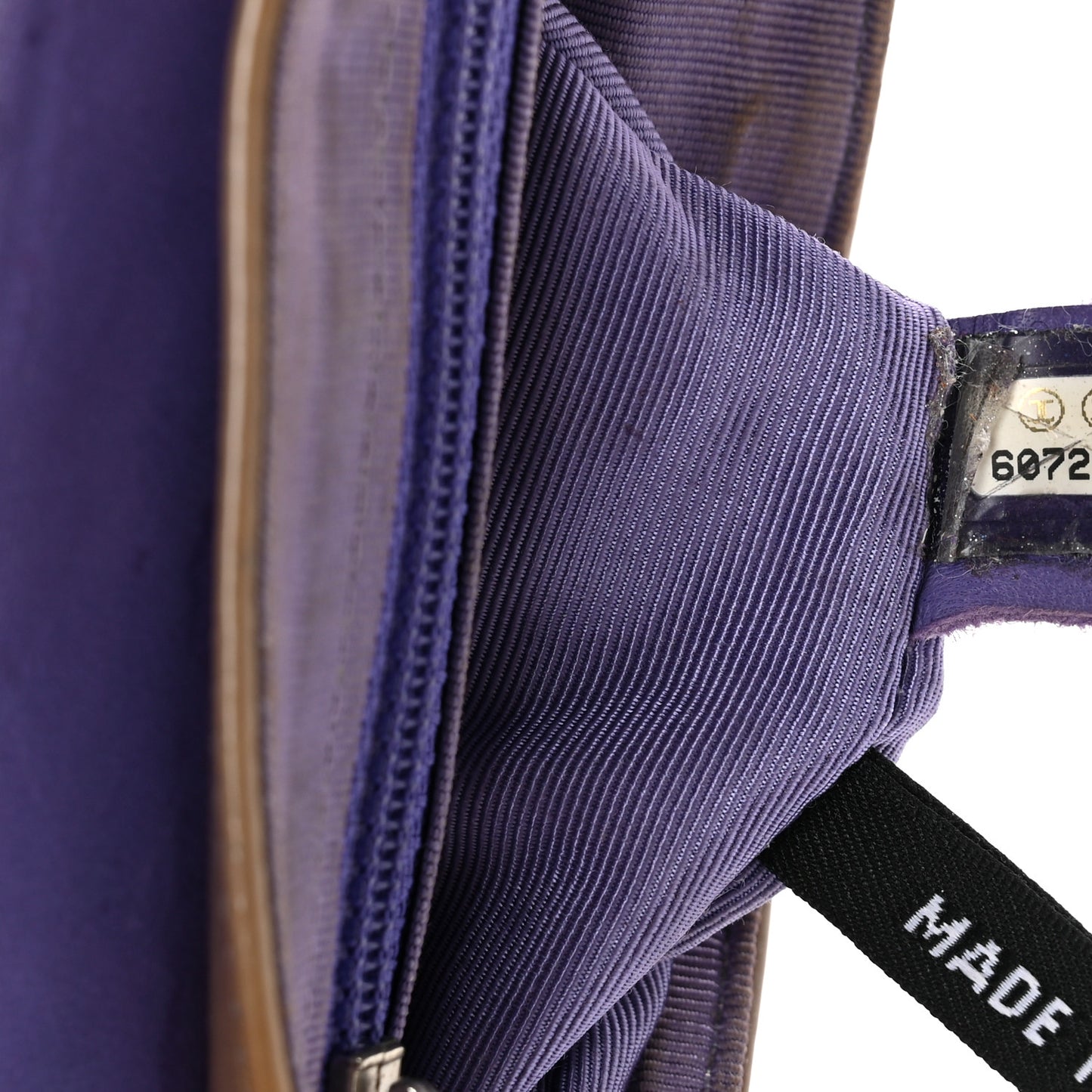 Patent Square Stitched Keyboard Flap Clutch Purple