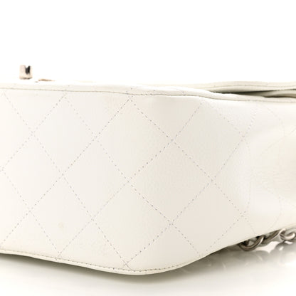 Chanel Caviar Quilted Jumbo Double Flap White 10 of 15