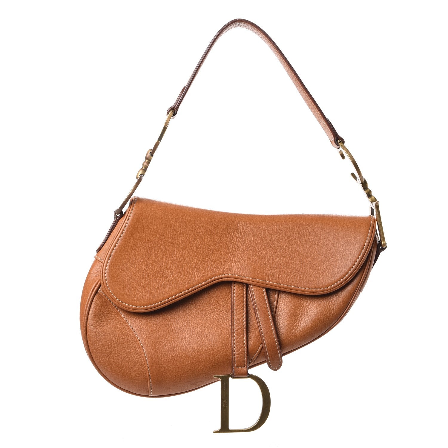 Christian Dior Calfskin Saddle Bag Tan 1 of 13