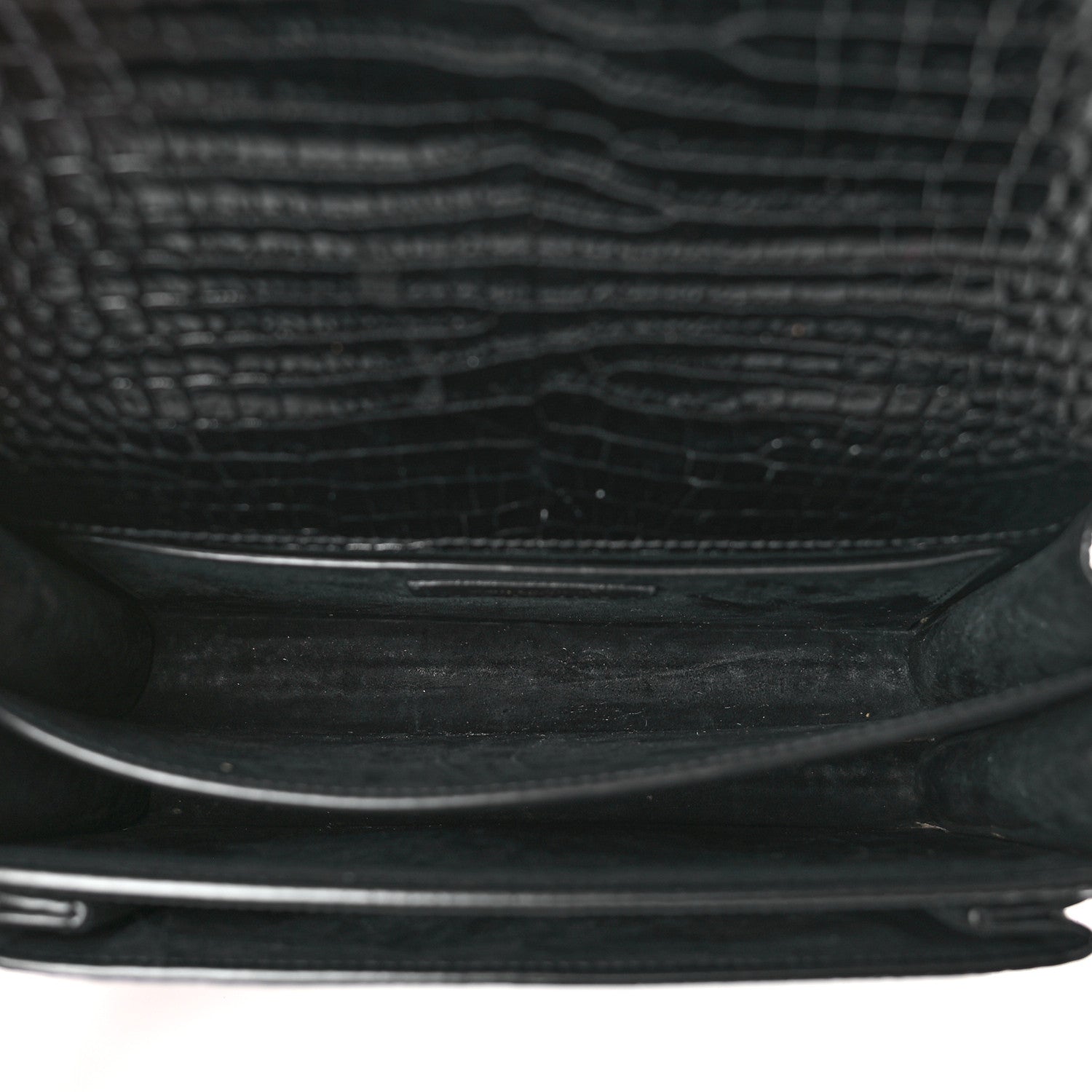Saint Laurent Calfskin Crocodile Embossed Medium Monogram Sunset Black 5 of 8