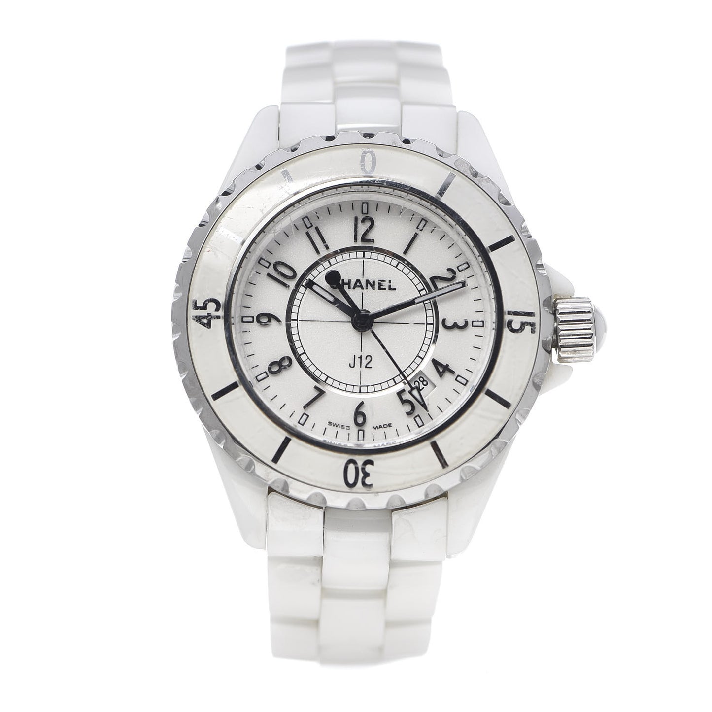 Stainless Steel Ceramic 33mm J12 Quartz Watch White