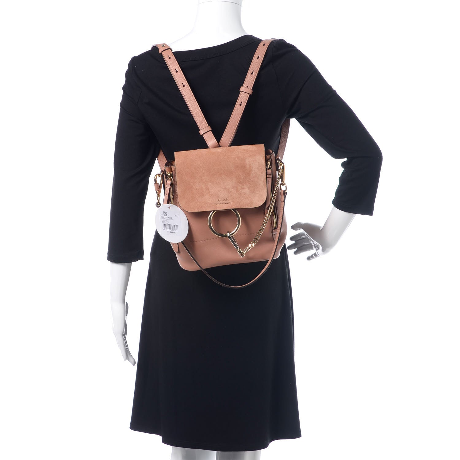 Chloe Suede Calfskin Small Faye Backpack Nougat 2 of 9