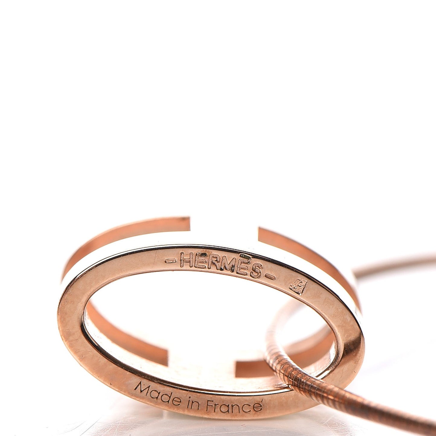 Lacquered Rose Gold Pop H Pendant Necklace White