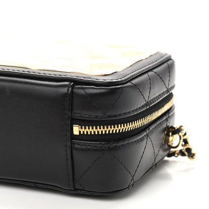Chanel Lambskin Quilted Golden Plate Clutch With Chain Black 9 of 9