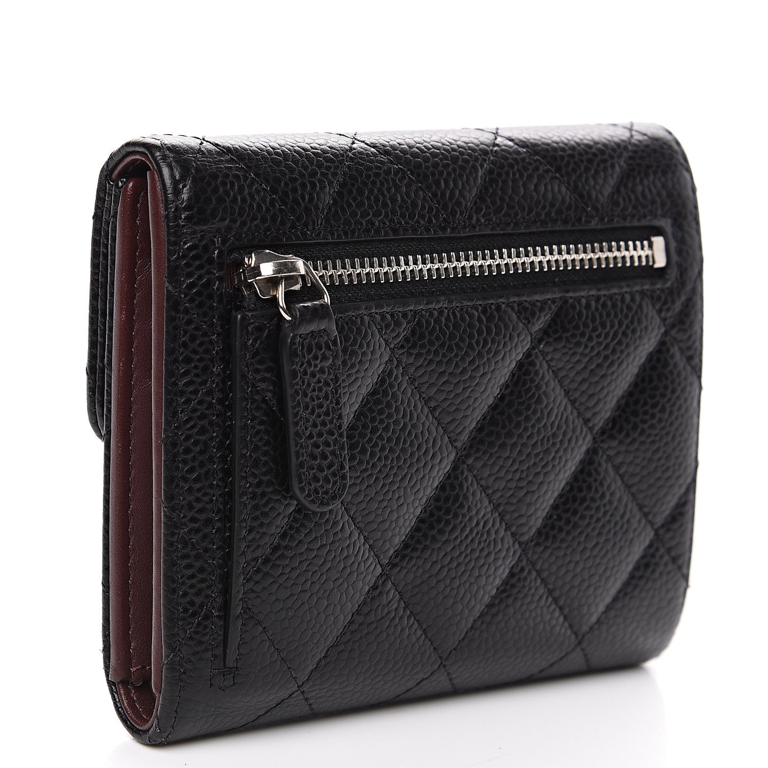 Chanel Caviar Quilted Compact Flap Wallet Black 2 of 7