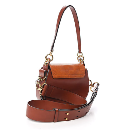 Chloe Calfskin Crocodile Embossed Small Tess Bag Woodsy Green Brown 3 of 15