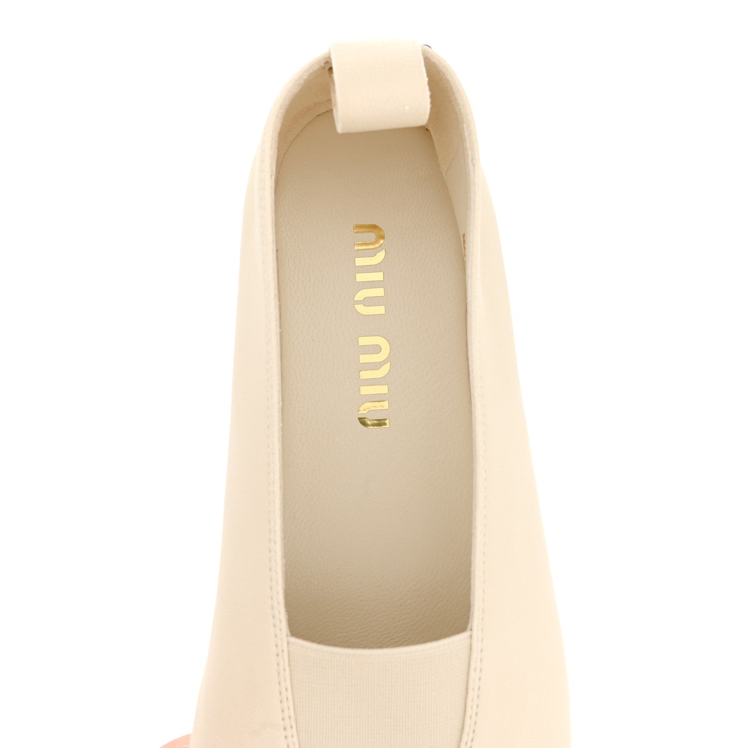 Miu Miu Nappa Womens Elan Bow Ballerina Flats 36 Avorio 7 of 9