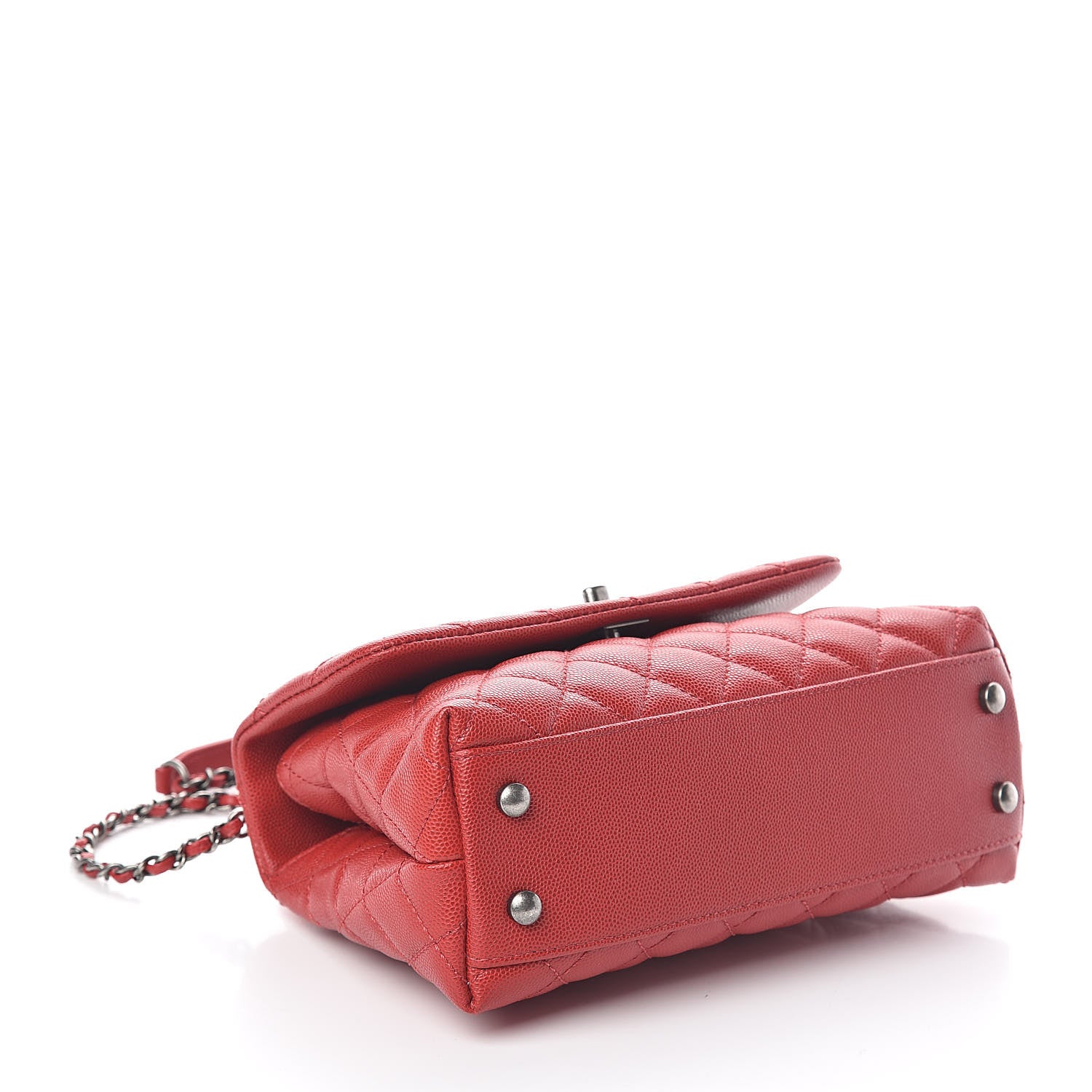 Chanel Caviar Quilted Mini Coco Handle Flap Dark Red 4 of 10