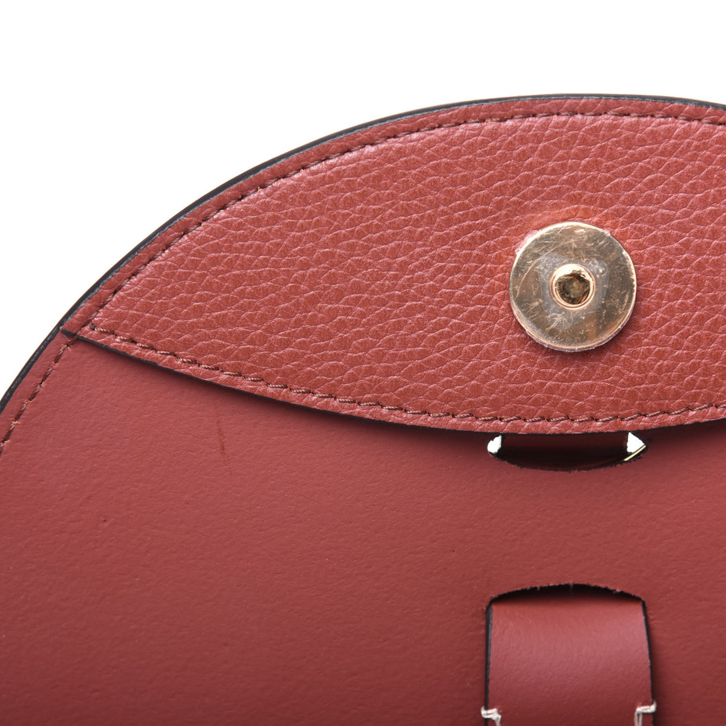 Grained Calfskin Small Darryl Saddle Crossbody Bag Sepia Brown