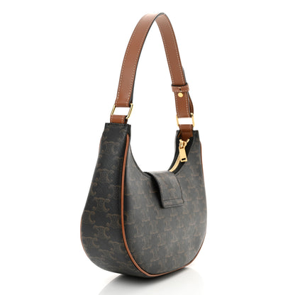 Celine Triomphe Canvas Calfskin Medium Strap Ava Triomphe Shoulder Bag Tan 3 of 12