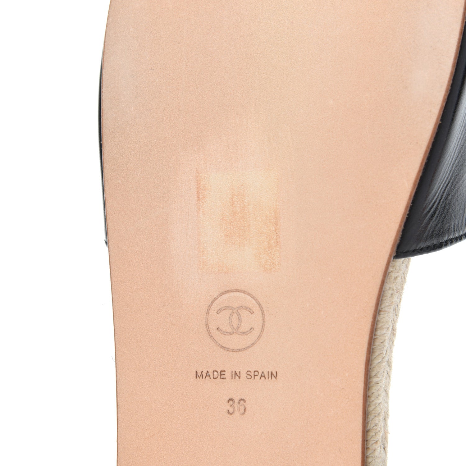 Chanel Patent Calfskin Crystal CC Espadrille Slip On Sandals 36 Black 9 of 12
