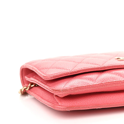 Chanel Caviar Quilted Wallet on Chain WOC Pink 8 of 13