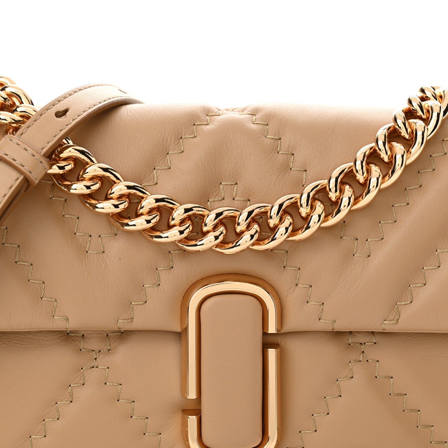 Marc Jacobs Lambskin Quilted J Marc Medium Shoulder Bag Camel 8 of 11