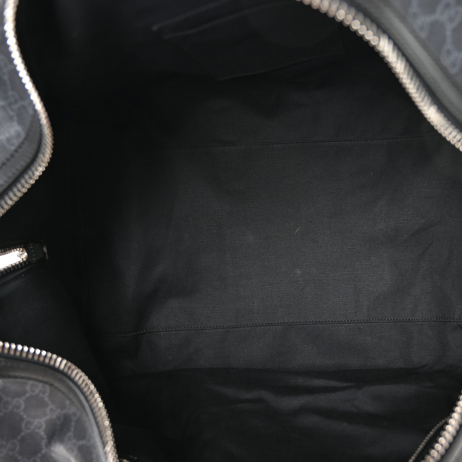 Gucci Soft GG Supreme Monogram Appia Calfskin Web Large Carry On Duffle Bag Black Grey 4 of 11