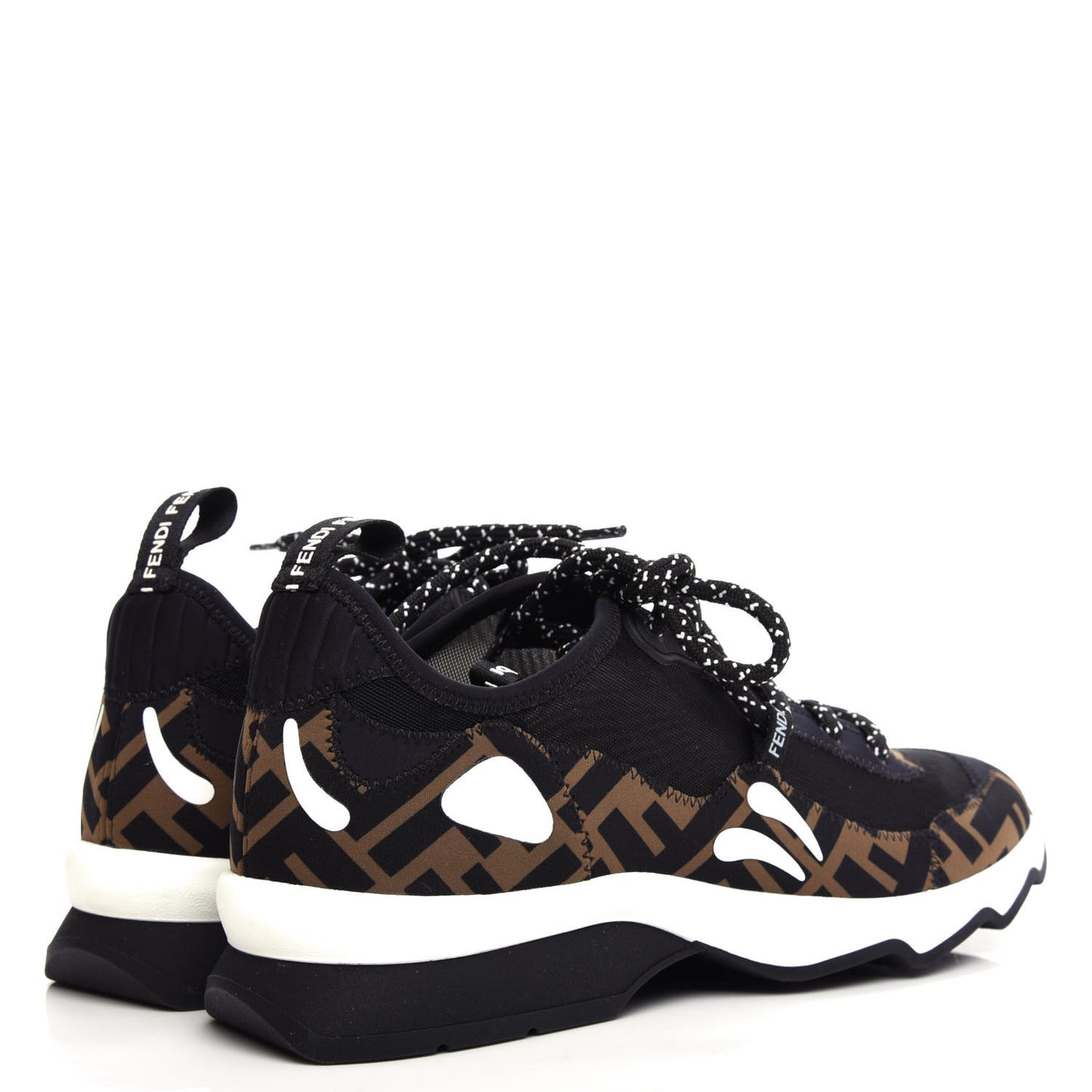 Technical Mesh Lycra FFreedom Patchwork Sneakers 38.5 Black Tobacco