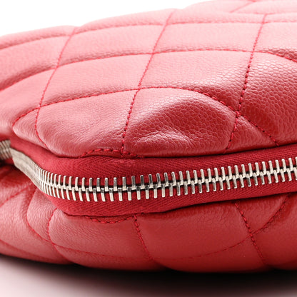 Chanel Caviar Quilted Expandable Zip Shoulder Bag Red 9 of 11