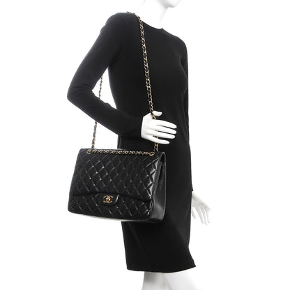Chanel Lambskin Quilted Maxi Single Flap Black 3 of 9