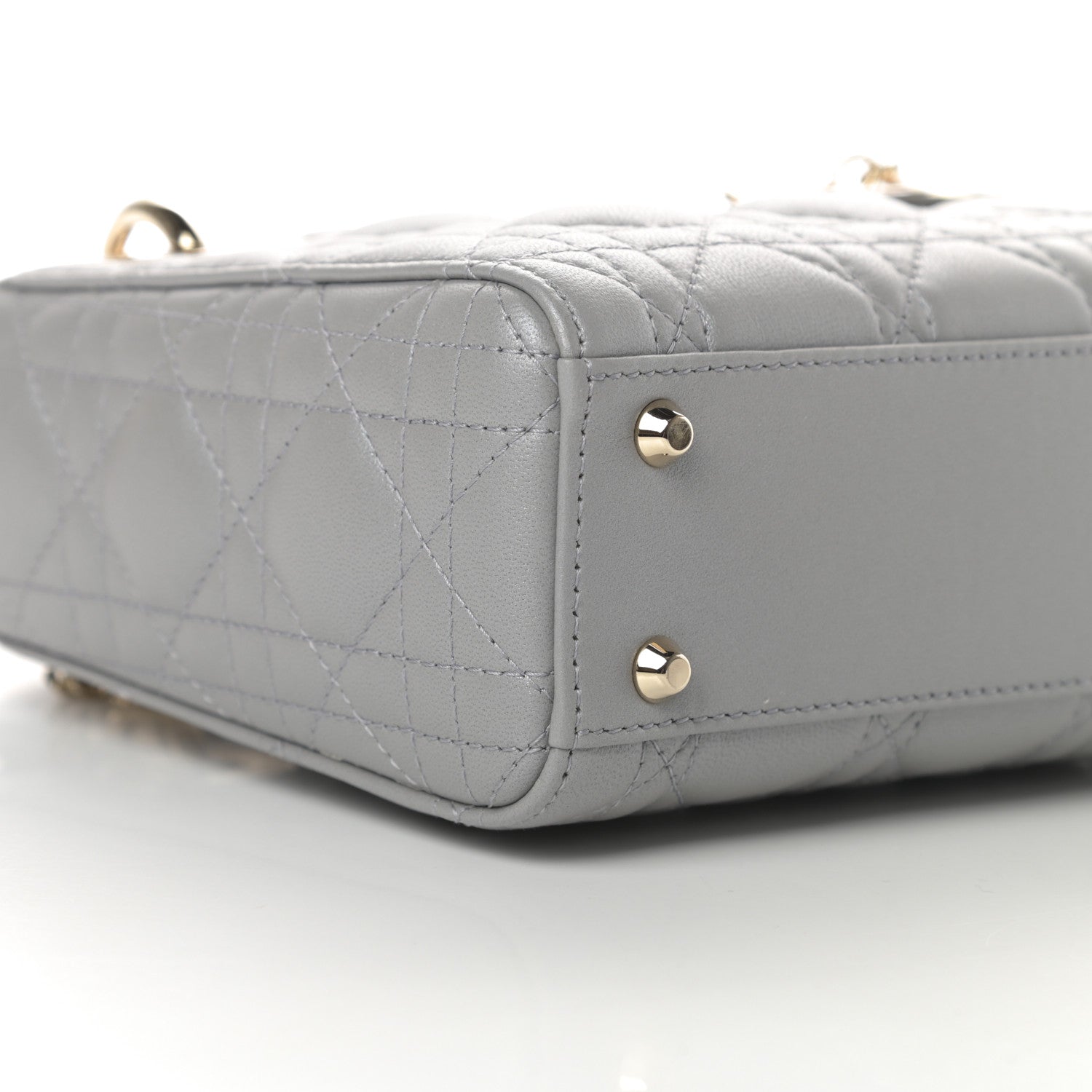 Christian Dior Metallic Lambskin Cannage Mini Lady Dior Silver 9 of 10