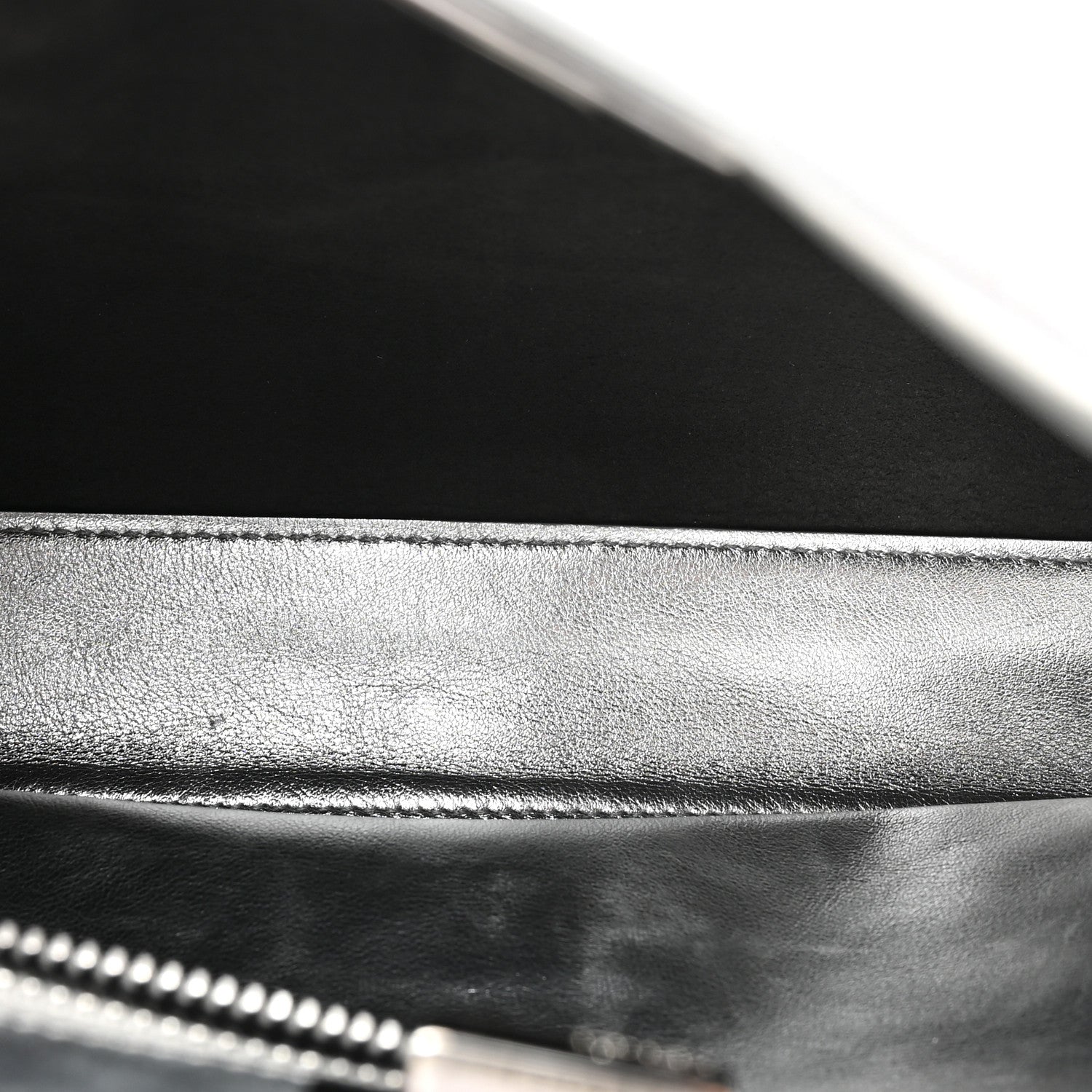 Fendi Vitello Catalan Mirror Medium Peekaboo Iconic Satchel Argento 6 of 14